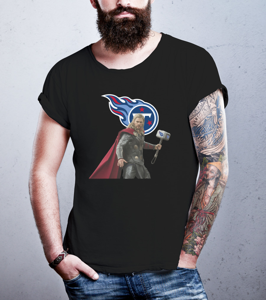 Tennessee Titans Thor Nfl Crossover With Hammer T-Shirt