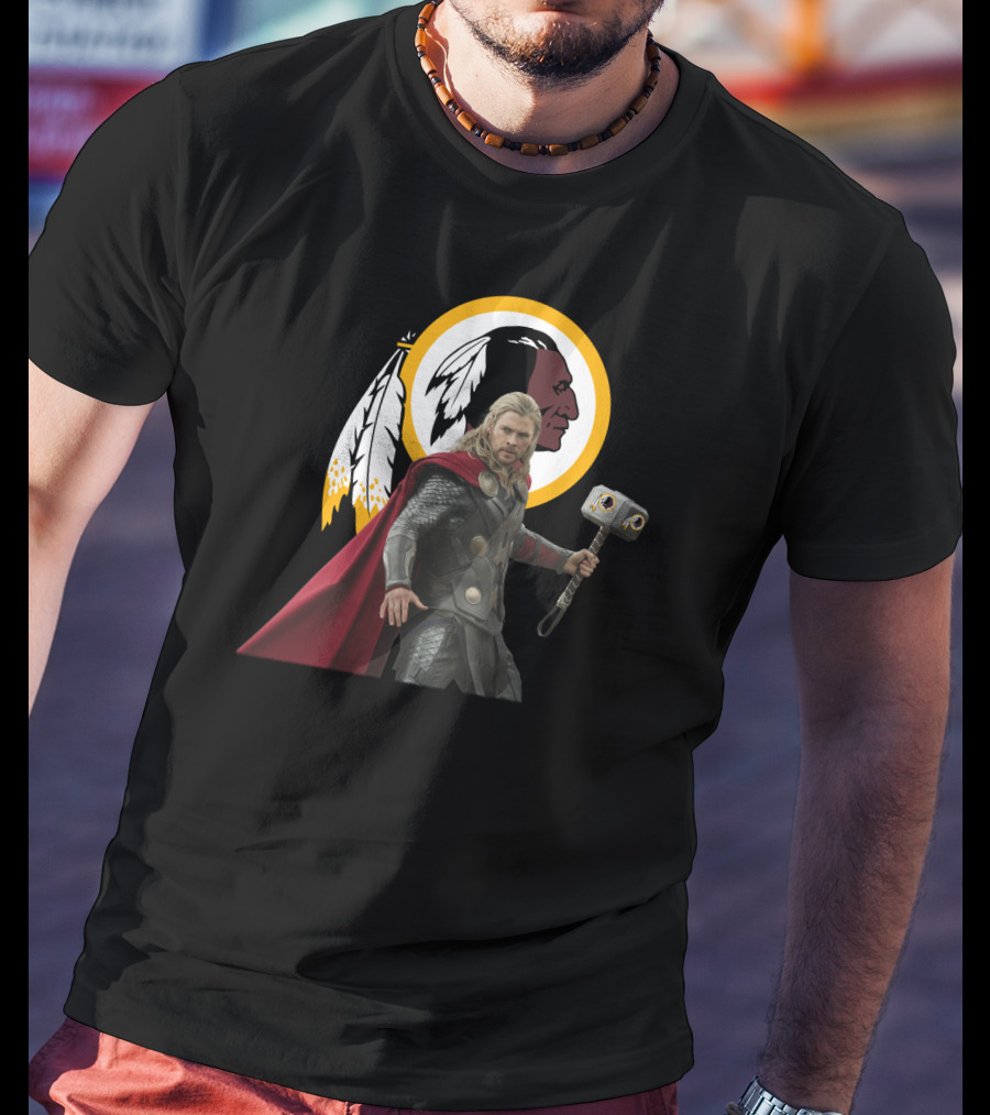 Washington Redskins Thor Mjolnir Crossover T-Shirt