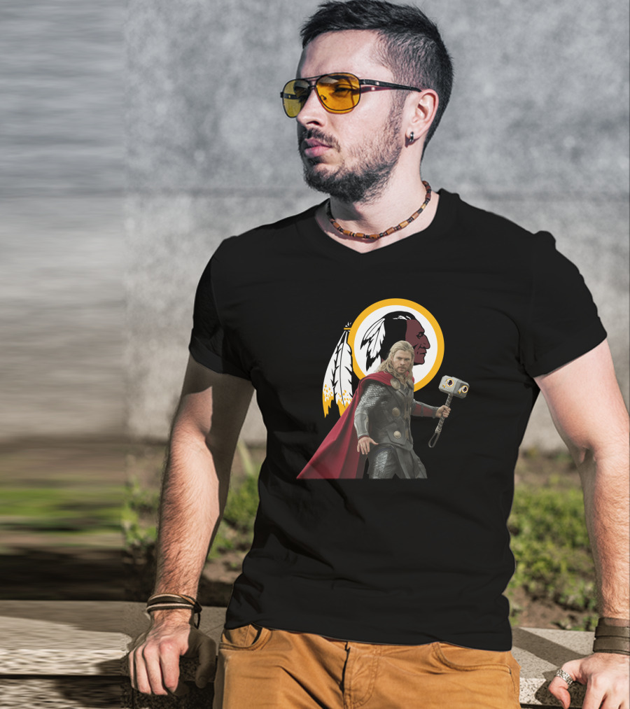 Washington Redskins Thor Mjolnir Crossover T-Shirt