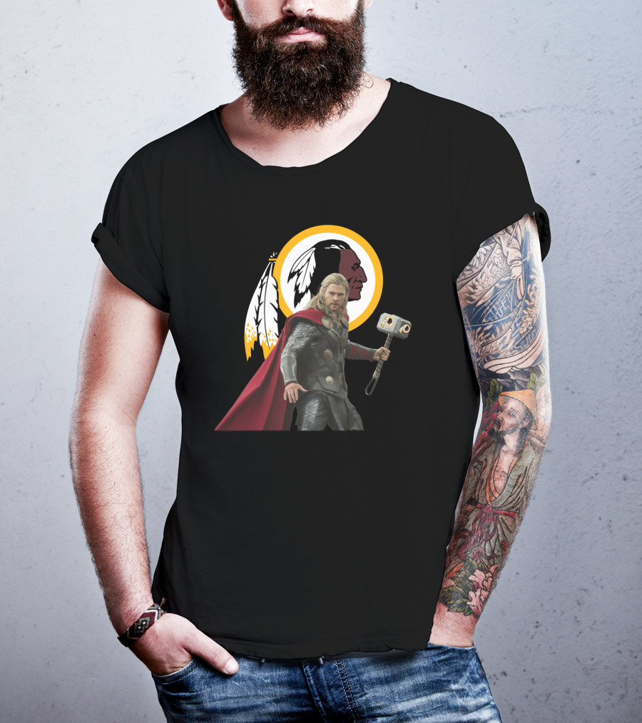 Washington Redskins Thor Mjolnir Crossover T-Shirt