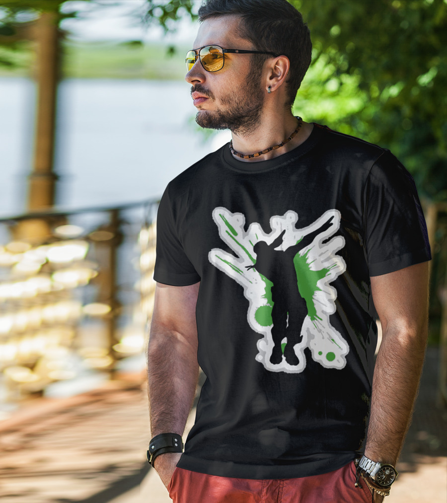Silhouette Dab With Dynamic Green Splash - Dane Dab T-Shirt