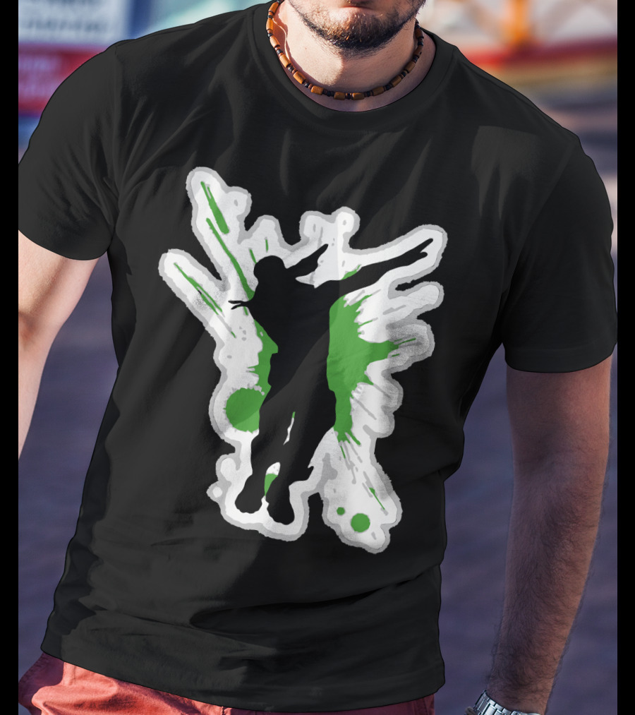 Silhouette Dab With Dynamic Green Splash - Dane Dab T-Shirt