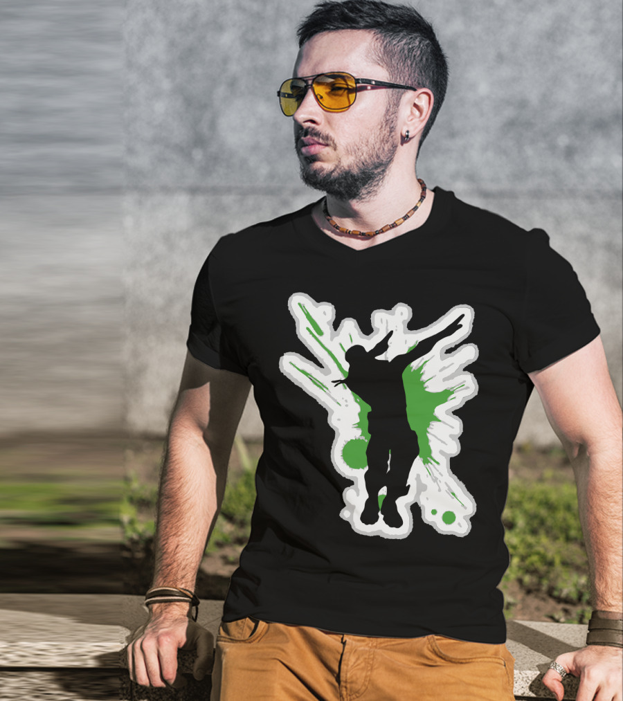 Silhouette Dab With Dynamic Green Splash - Dane Dab T-Shirt
