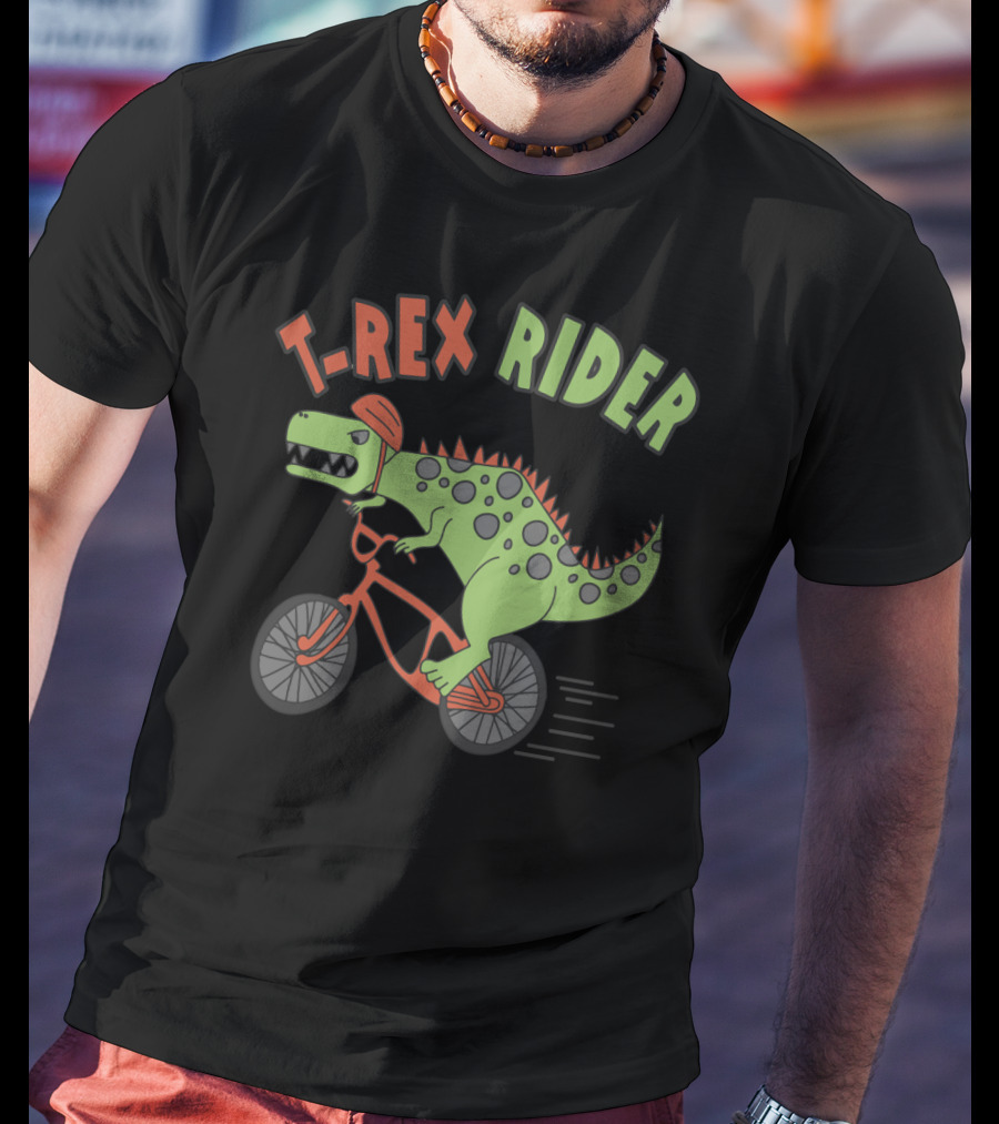 T REX RIDER Dinosaur Biking Adventure With Helmet And Speed T-Shirt