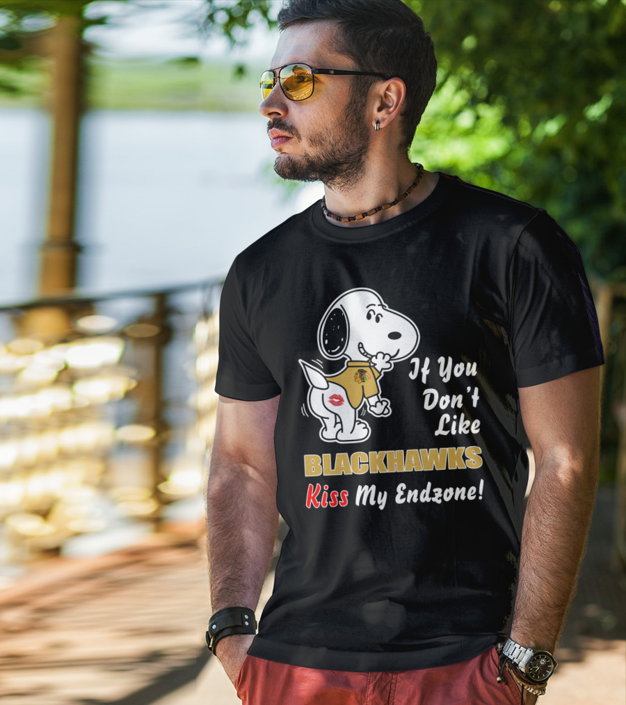 If You Don't Like Blackhawks Kiss My Endzone T-Shirt