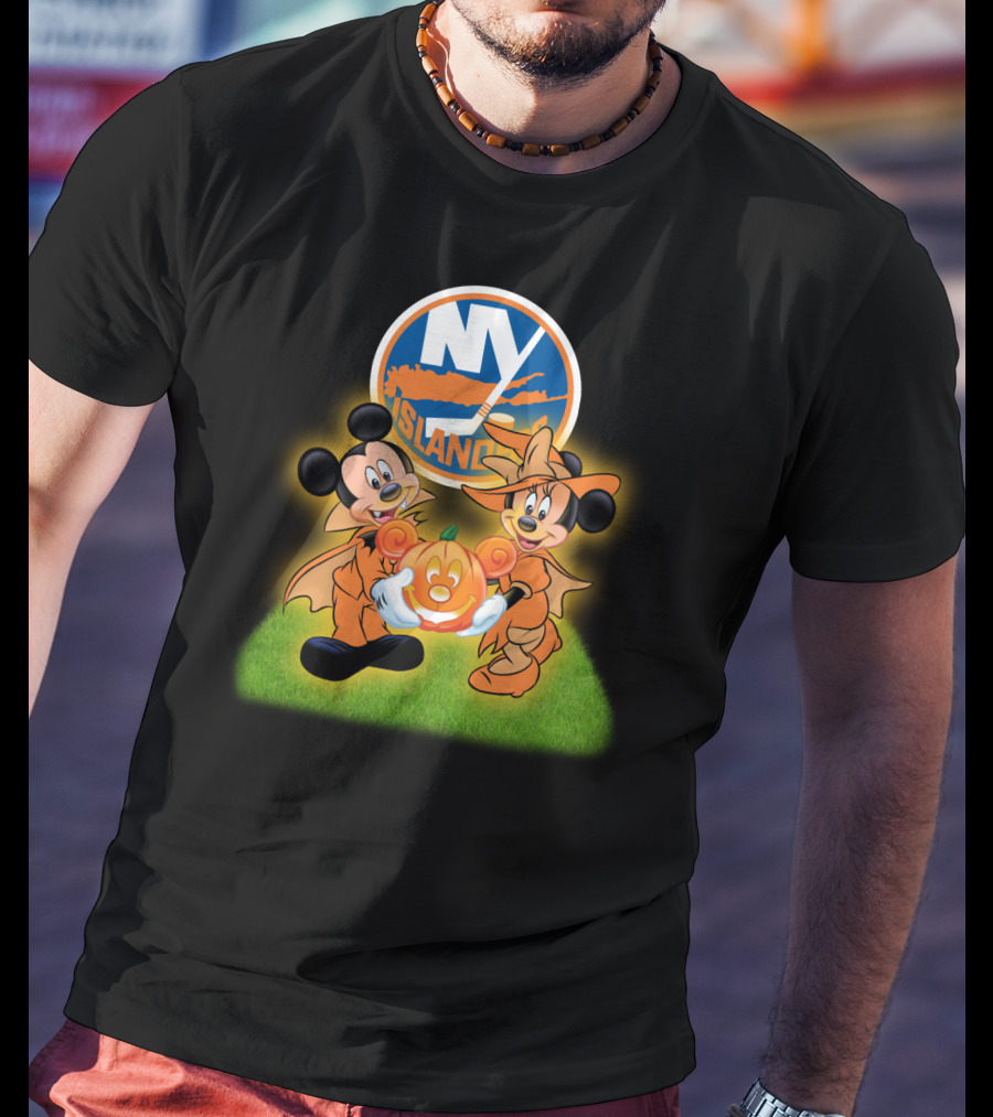 Halloween New York Islanders Mickey And Friends Pumpkin Celebration T-Shirt