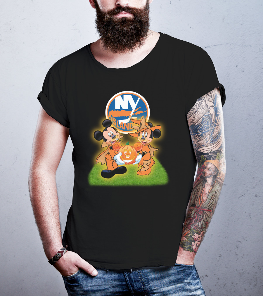 Halloween New York Islanders Mickey And Friends Pumpkin Celebration T-Shirt