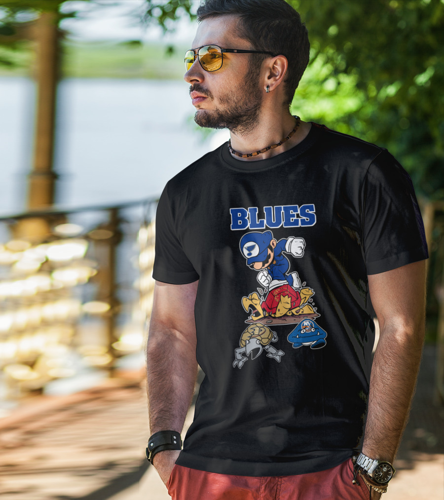 Blues St. Louis Hockey Style Parody With Video Game Character T-Shirt