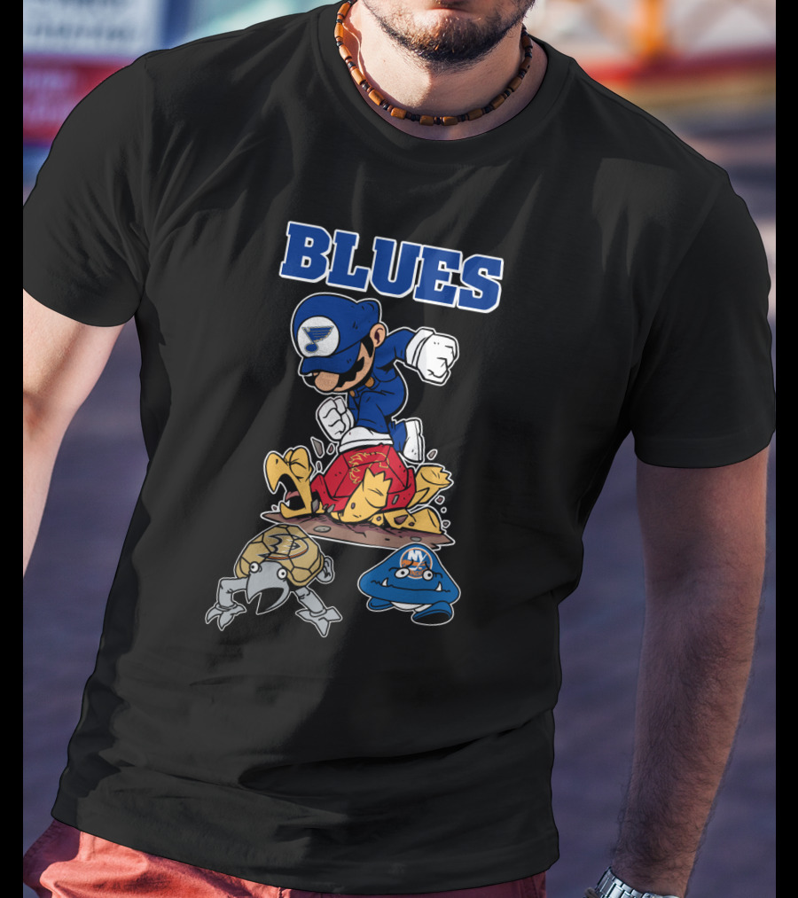 Blues St. Louis Hockey Style Parody With Video Game Character T-Shirt