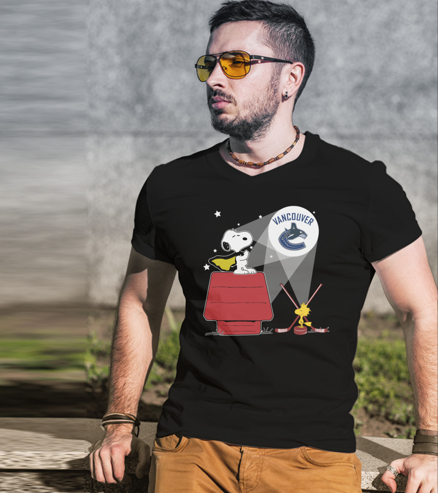 Snoopy Vancouver Canucks Hockey Spotlight T-Shirt