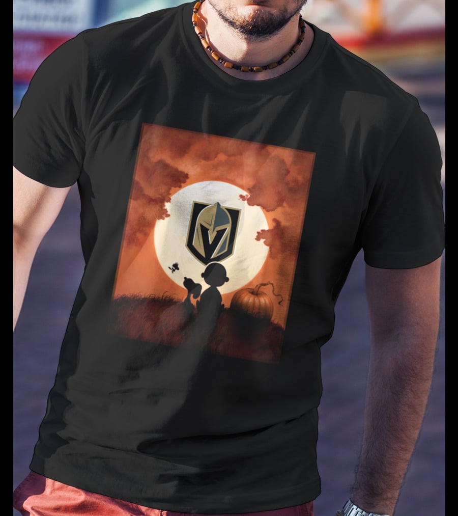 Halloween Vegas Golden Knights Full Moon Pumpkin Patch T-Shirt