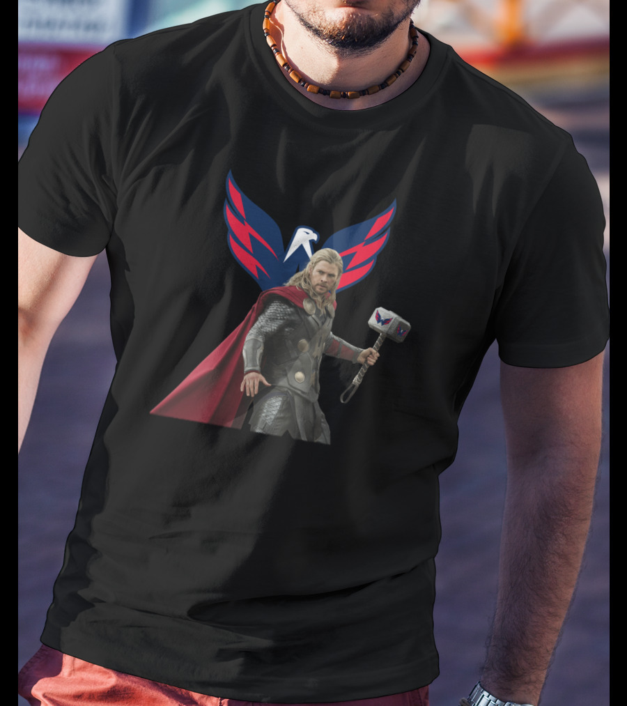 Thor Washington Capitals Marvel Crossover T-Shirt