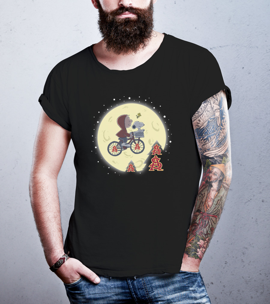 Halloween Arizona State Sun-Devils Moonlight Peanuts Mashup T-Shirt