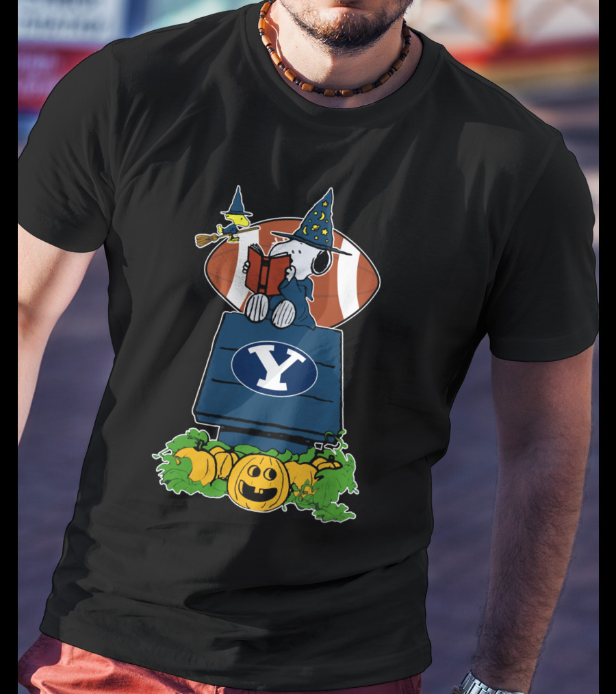 Halloween Snoopy And Woodstock Byu Football Pumpkin Patch T-Shirt