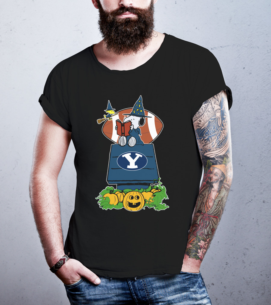 Halloween Snoopy And Woodstock Byu Football Pumpkin Patch T-Shirt