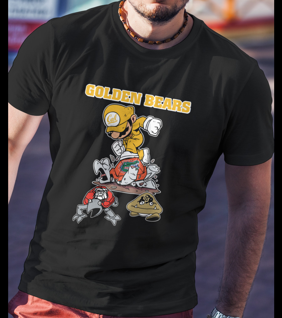 Golden Bears Cal Football Character With Mario Style T-Shirt