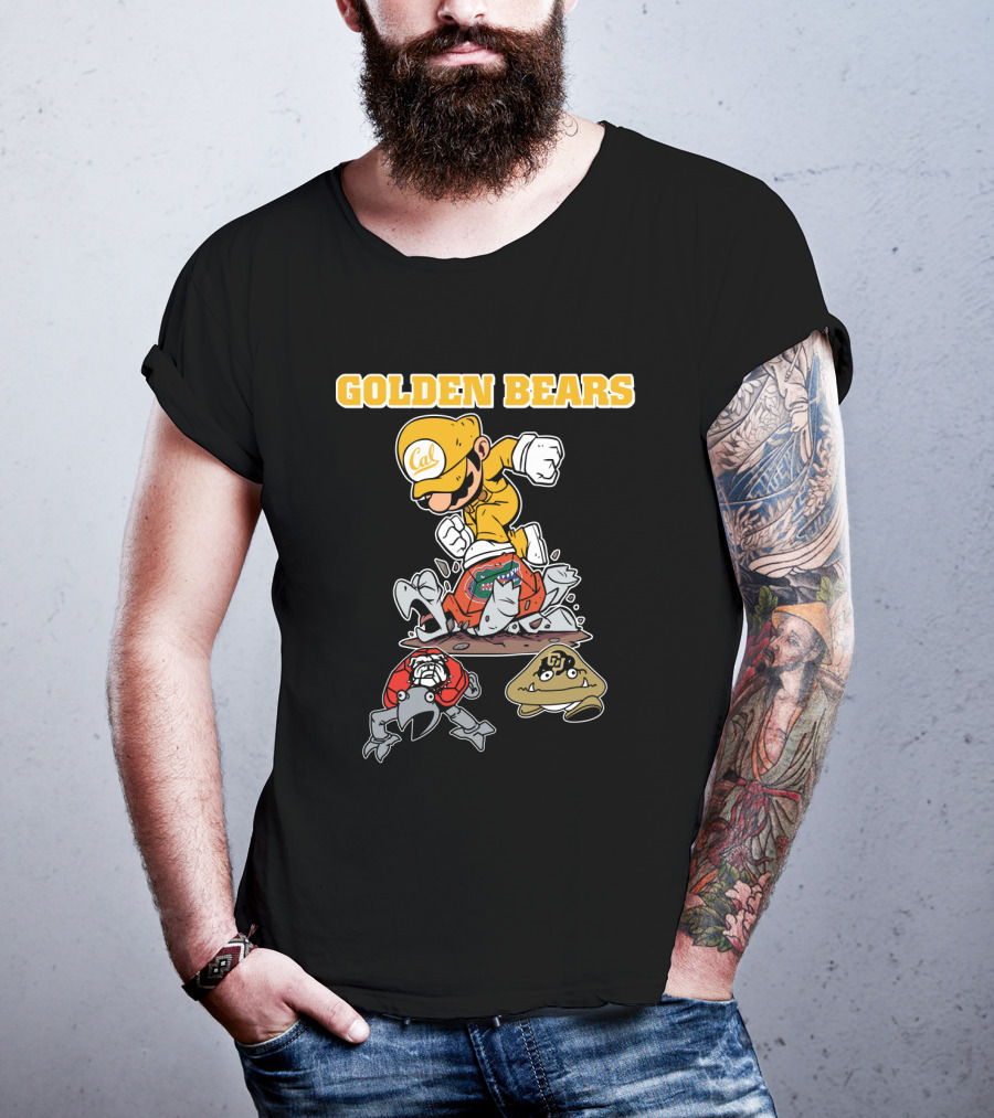 Golden Bears Cal Football Character With Mario Style T-Shirt