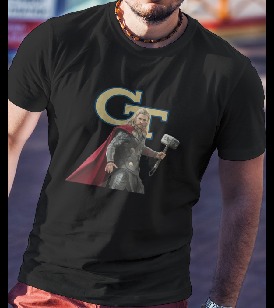 Gt Thor With Hammer And Cape T-Shirt