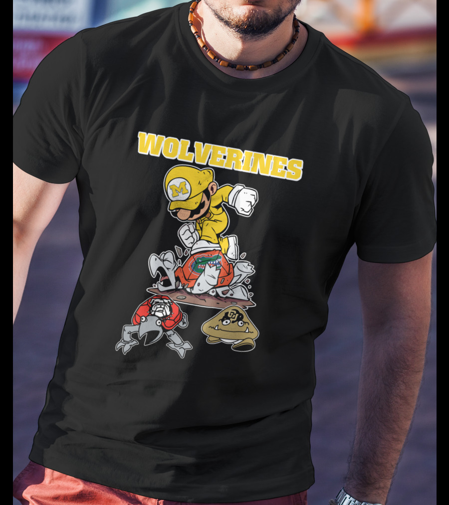 Wolverines Michigan Football Parody With M Character And Opponents T-Shirt