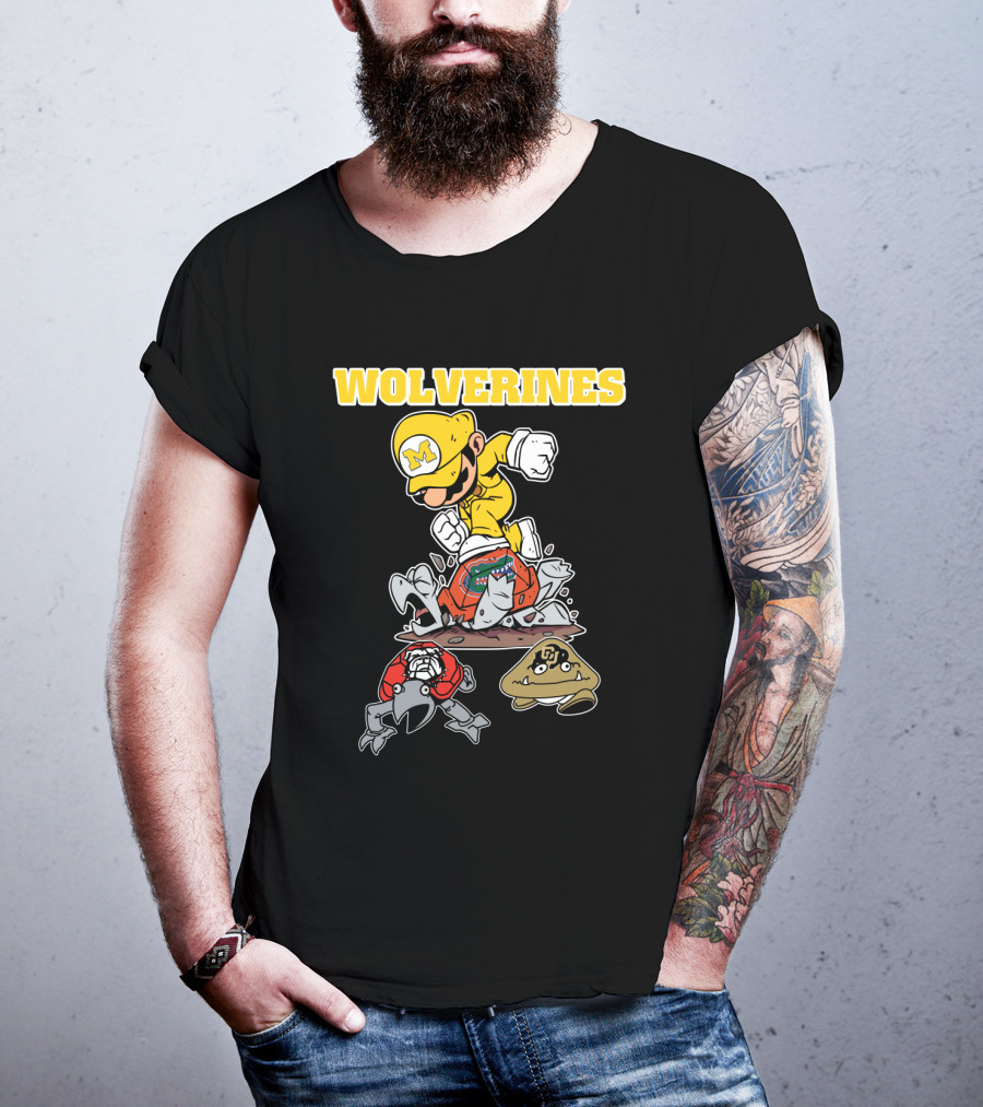 Wolverines Michigan Football Parody With M Character And Opponents T-Shirt