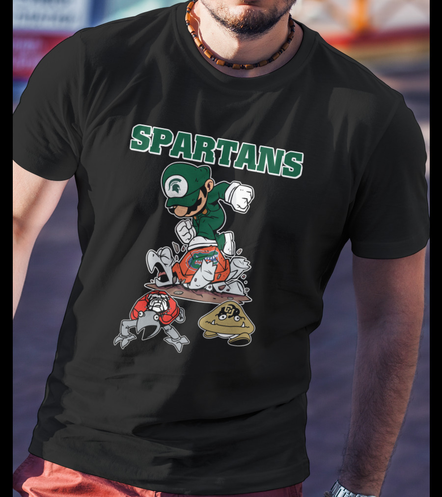 Spartans Msu Football Mario-Themed T-Shirt