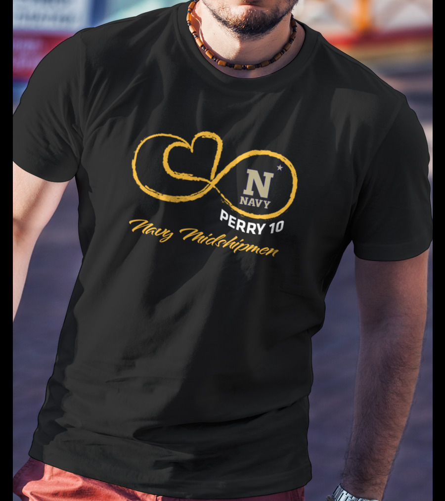 Navy Midshipmen Perry 10 Football Navy T-Shirt