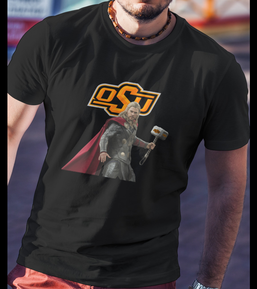 Oklahoma State Football Osu Thor Crossover With Hammer T-Shirt