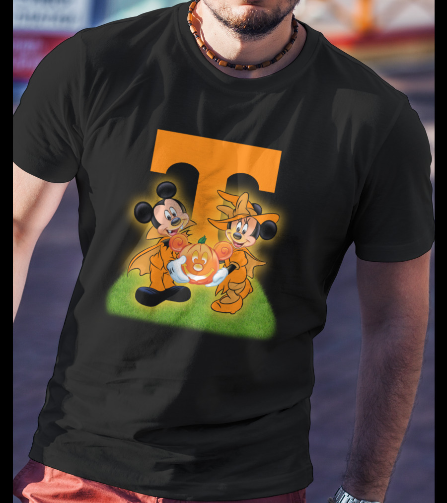 Tennessee Volunteers Halloween Mickey And Minnie Football T-Shirt