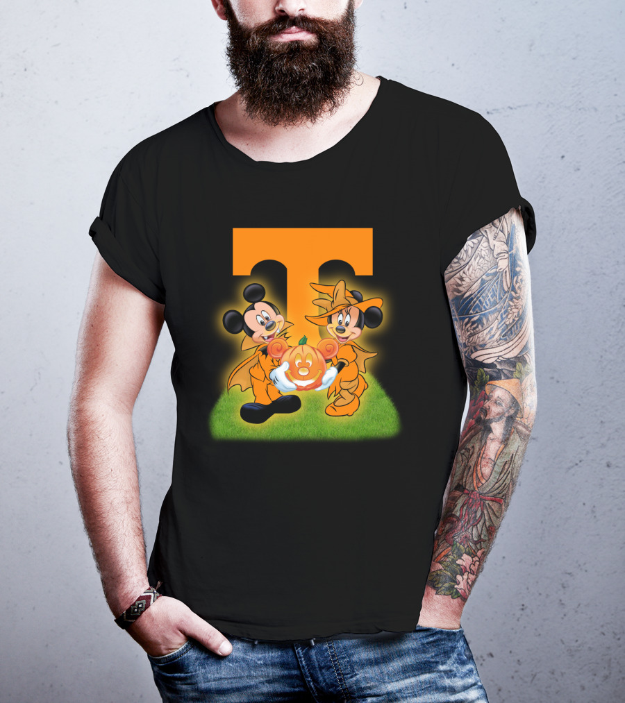 Tennessee Volunteers Halloween Mickey And Minnie Football T-Shirt