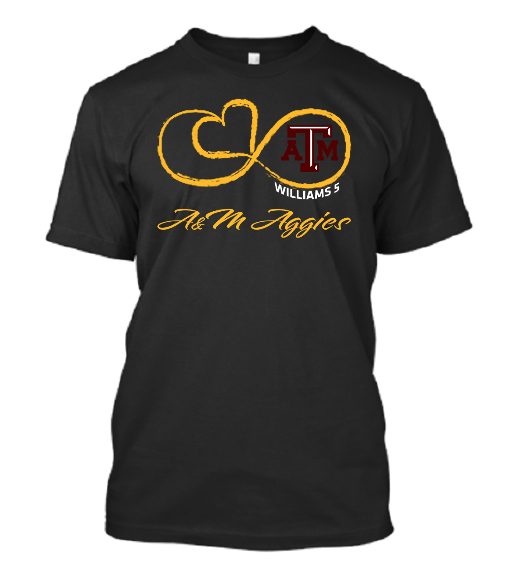 Texas A M Aggies Williams 5 A&M Infinity Loop T-Shirt