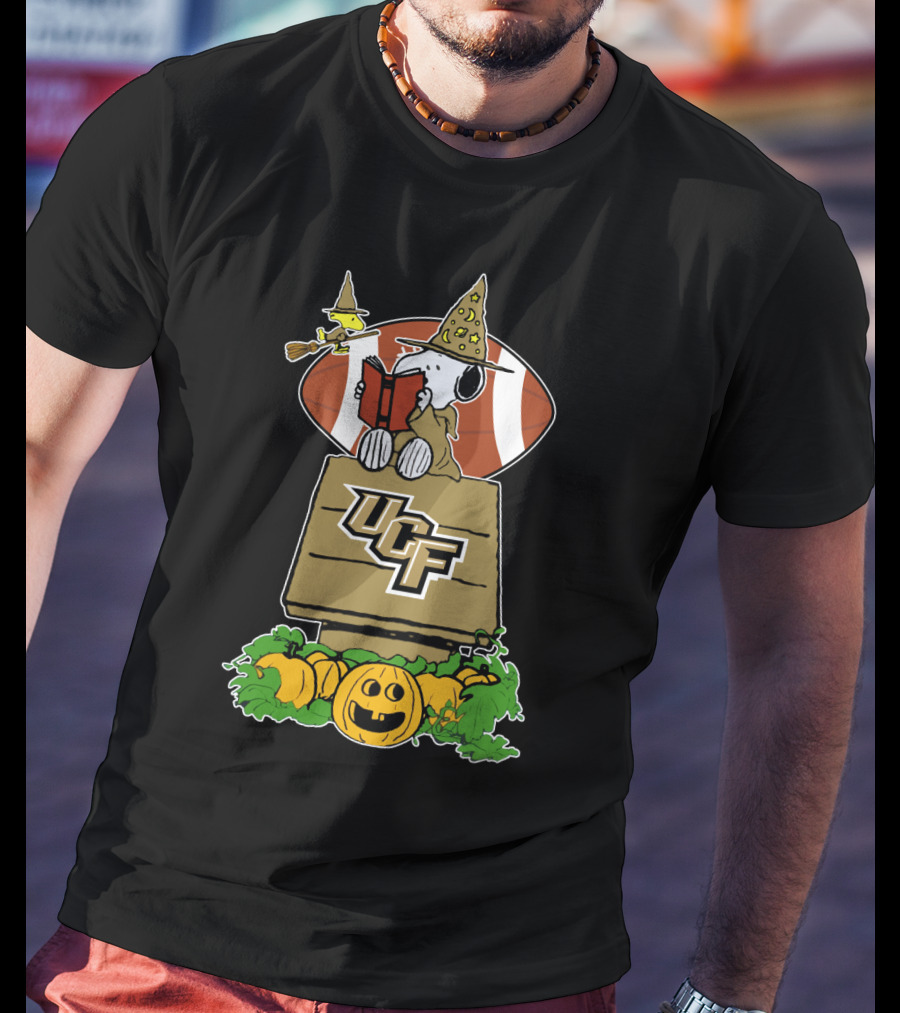 Halloween Snoopy Witch Ucf Football Pumpkins T-Shirt