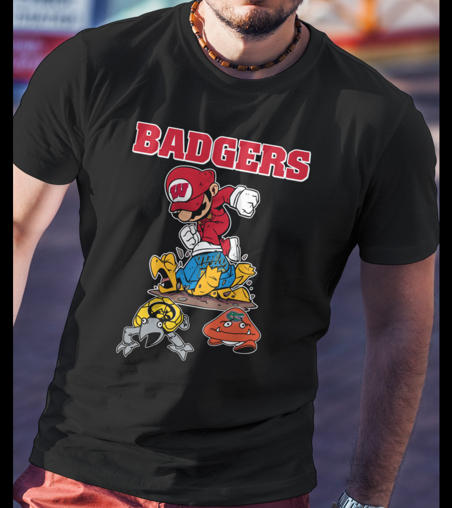 Badgers Wisconsin Football Character T-Shirt