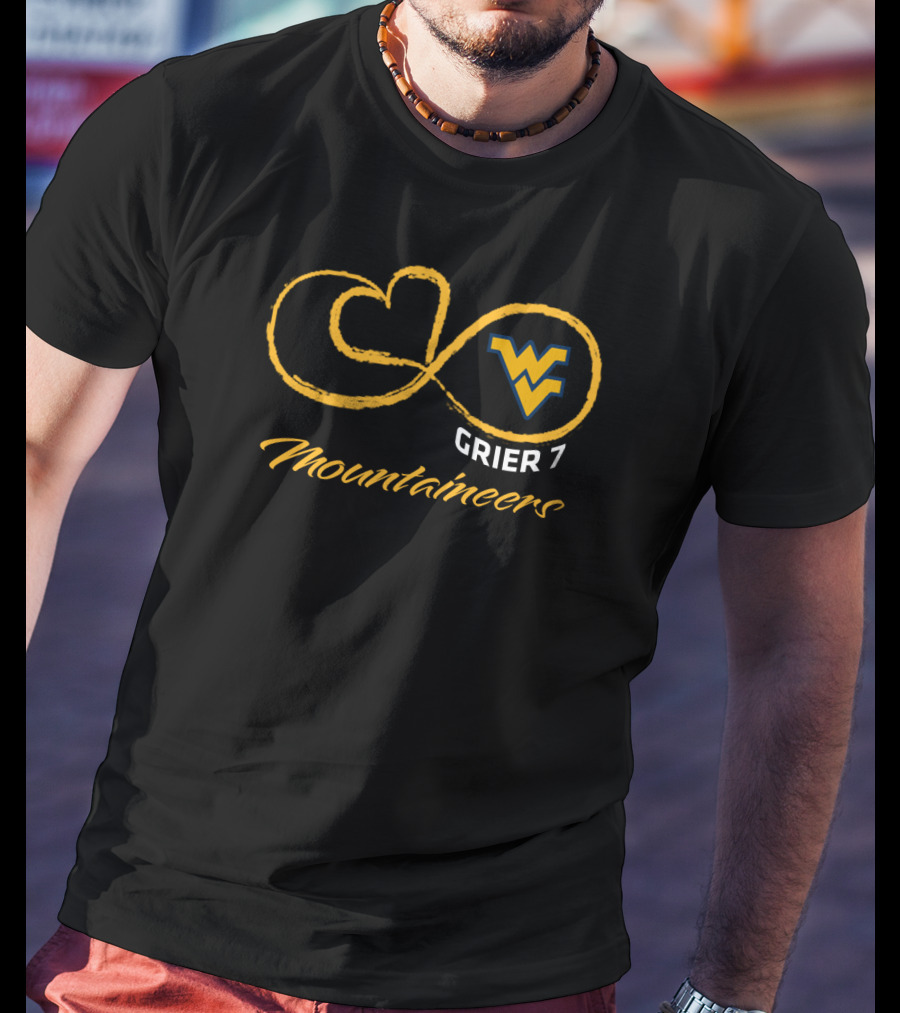 Wvu Mountaineers Grier 7 Football Infinity Love T-Shirt