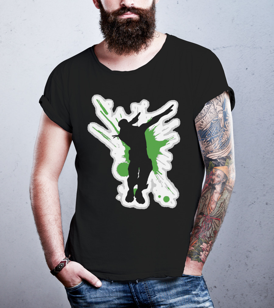 Dane Dab Silhouette Green Splatter T-Shirt