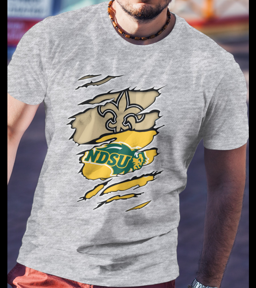 NDSU Bison Fleur-de-Lis Saints Logo Marquee T-Shirt