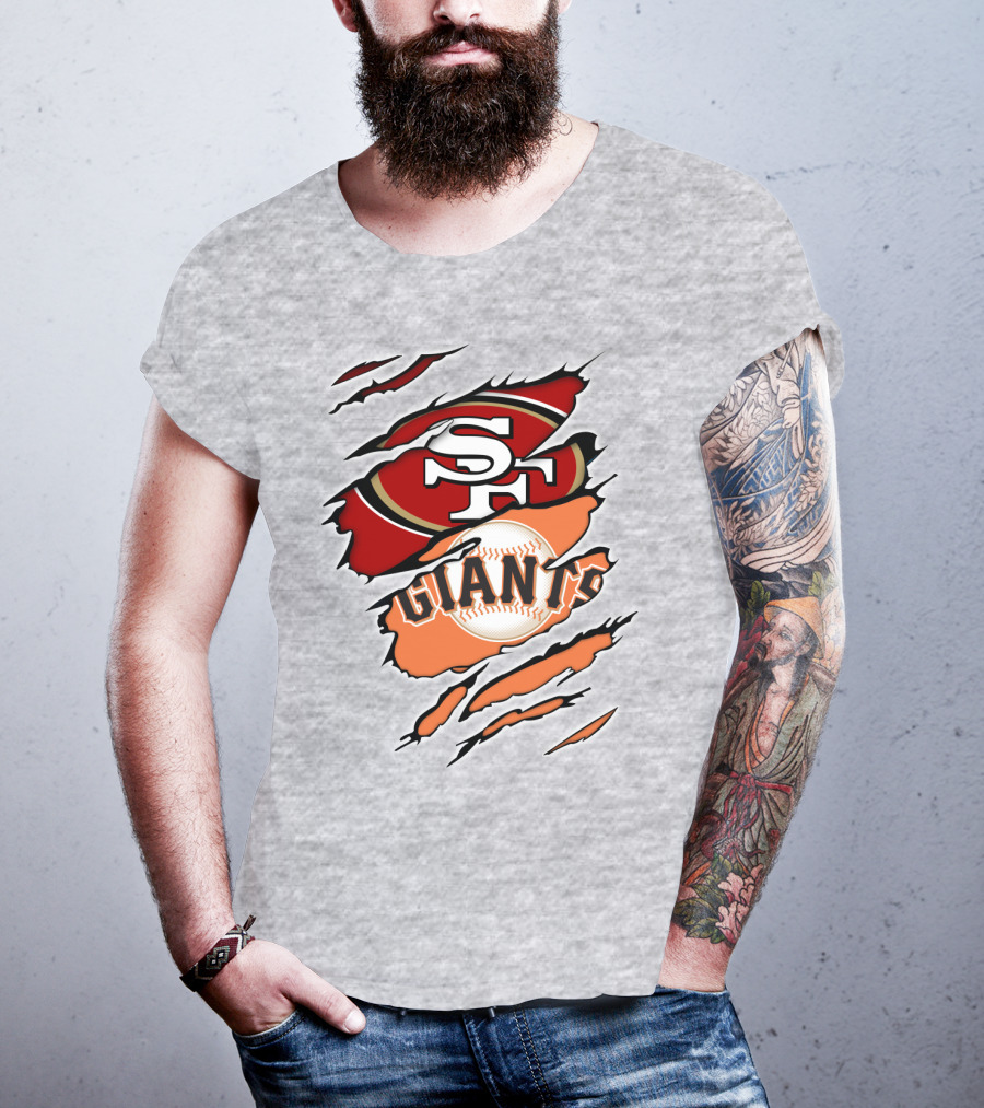 49ers Sf Giants Logo Mashup Fan Crossover T-Shirt