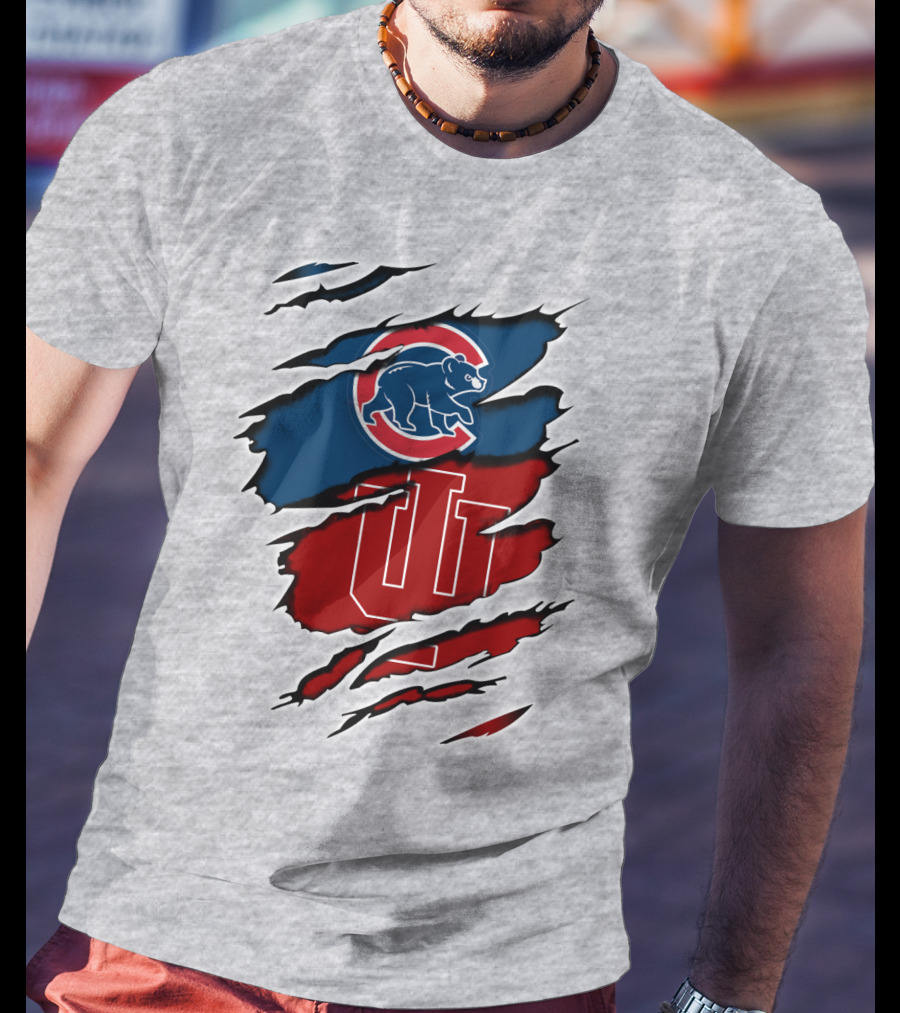 Cubs Indiana Hoosiers Scratch Logo Combo T-Shirt