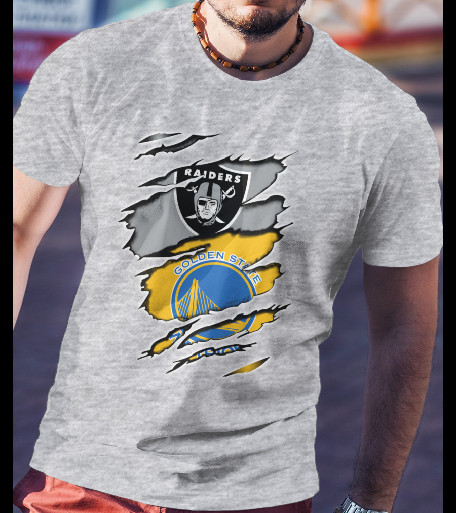 Raiders Golden State Warriors Logo Mashup T-Shirt