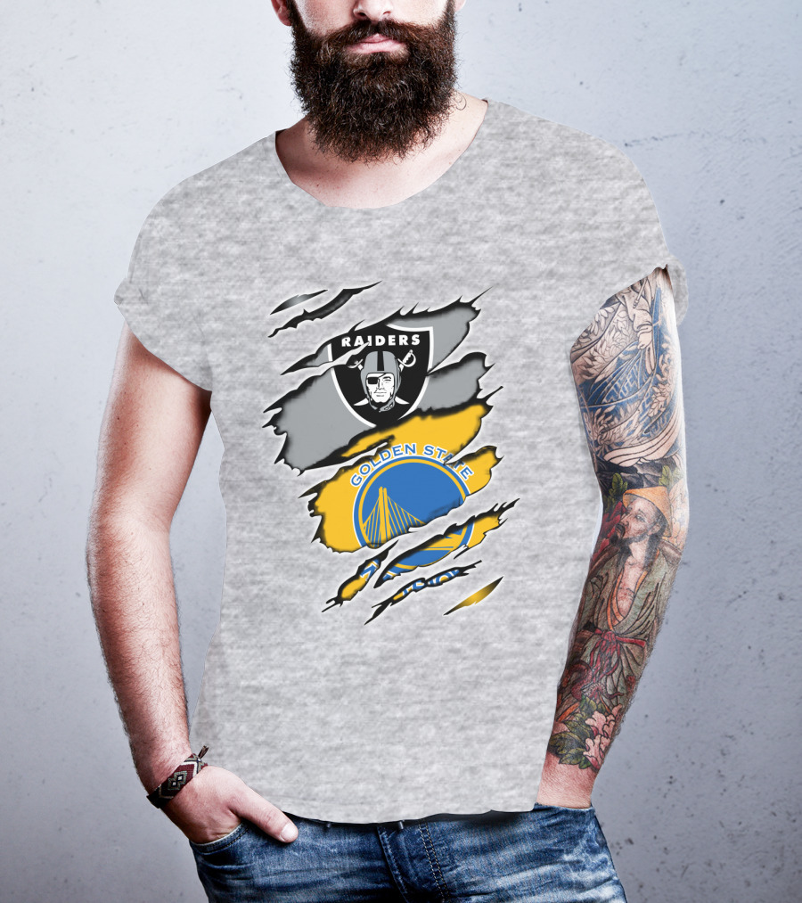 Raiders Golden State Warriors Logo Mashup T-Shirt