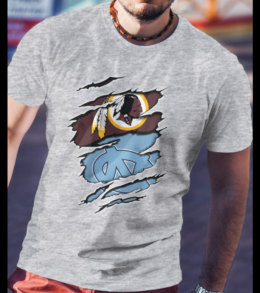 Redskins Tar Heels Logo Mashup T-Shirt