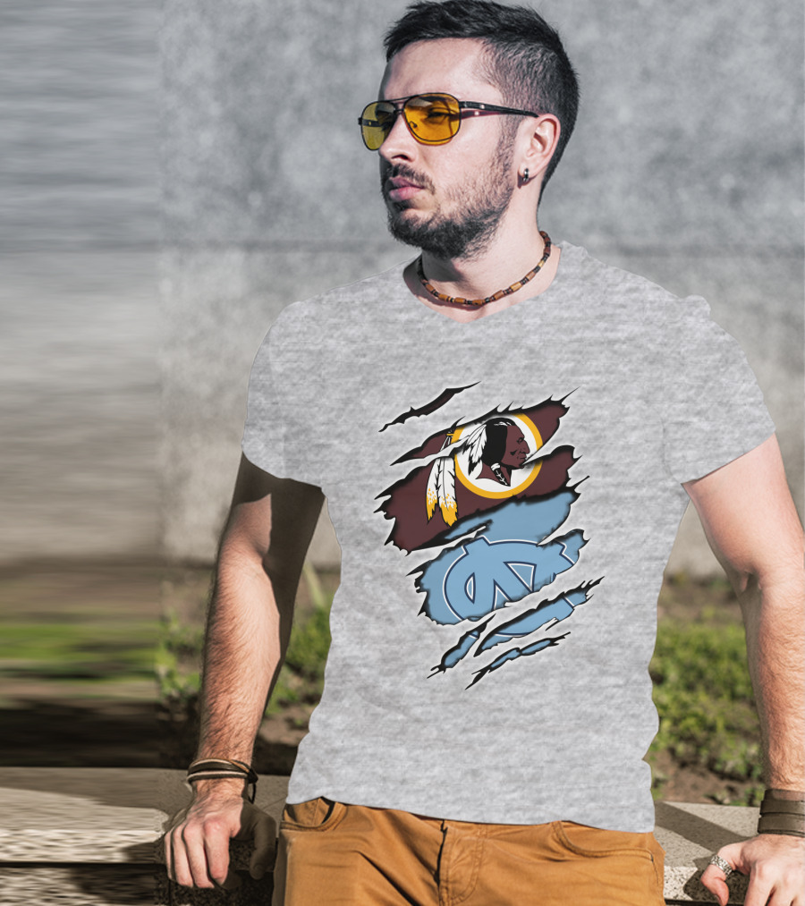 Redskins Tar Heels Logo Mashup T-Shirt