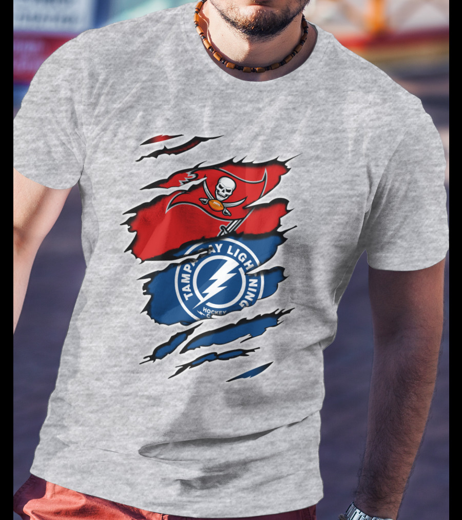 Tampa Bay Buccaneers Lightning Crossover Fan T-Shirt