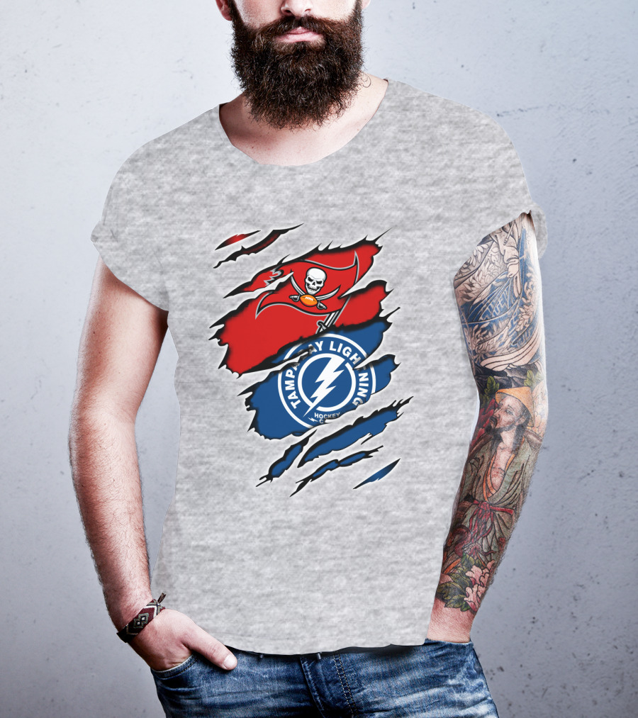 Tampa Bay Buccaneers Lightning Crossover Fan T-Shirt