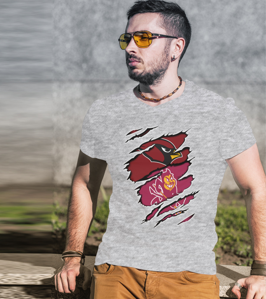 Arizona Cardinals Sun Devils Ripped T-Shirt