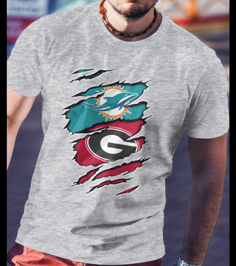 Miami Dolphins Georgia Bulldogs Dual T-Shirt