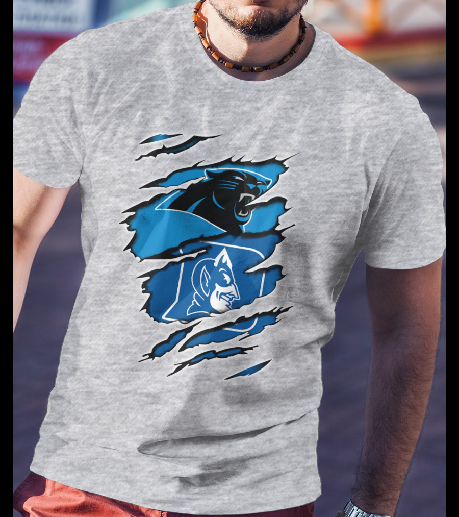 Panthers Duke Blue Devils Claw Marks Fusion T-Shirt