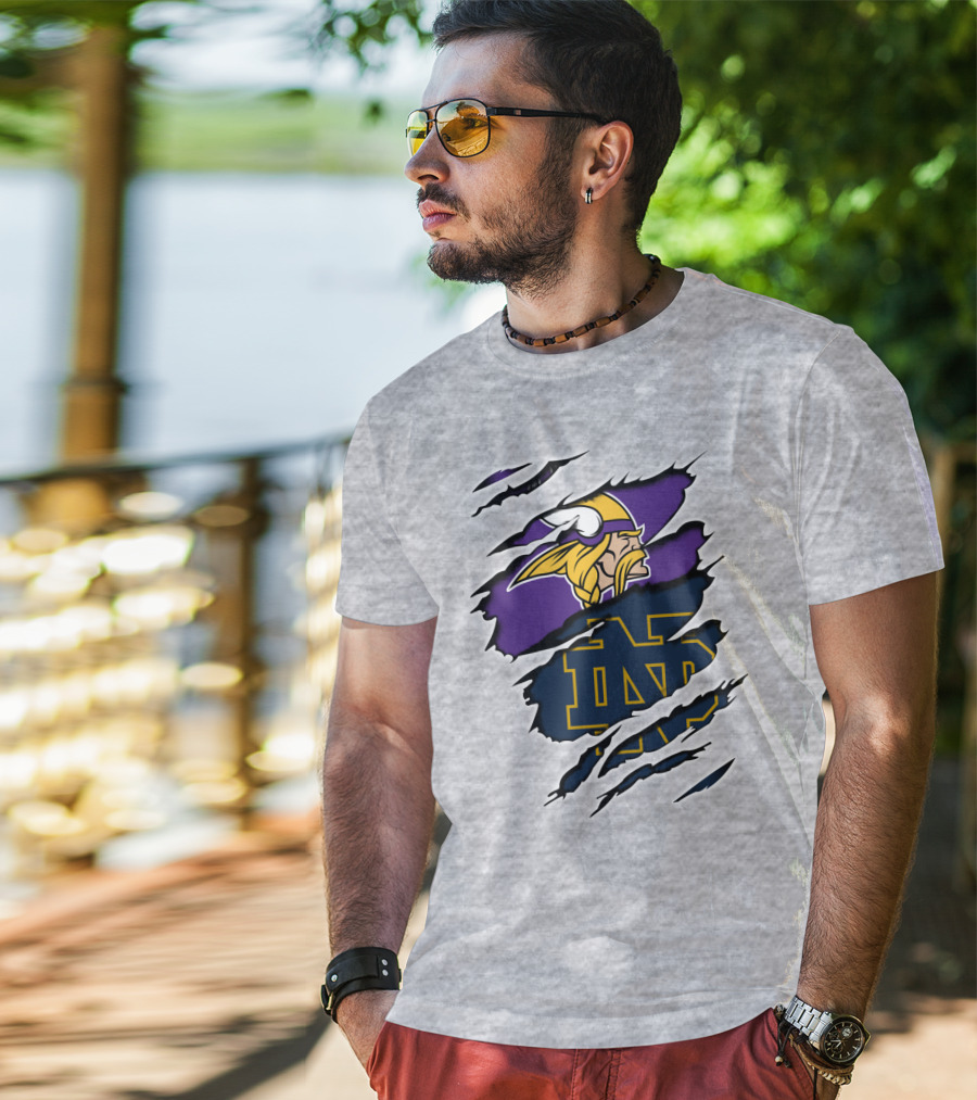 Vikings Notredame Nd Logo Collaboration Vikings_Unleashed T-Shirt