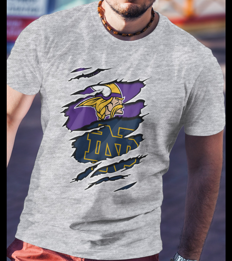 Vikings Notredame Nd Logo Collaboration Vikings_Unleashed T-Shirt