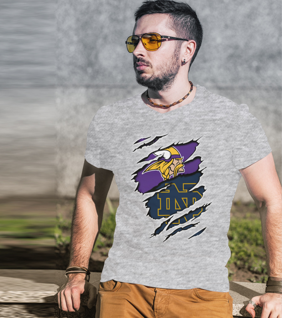 Vikings Notredame Nd Logo Collaboration Vikings_Unleashed T-Shirt