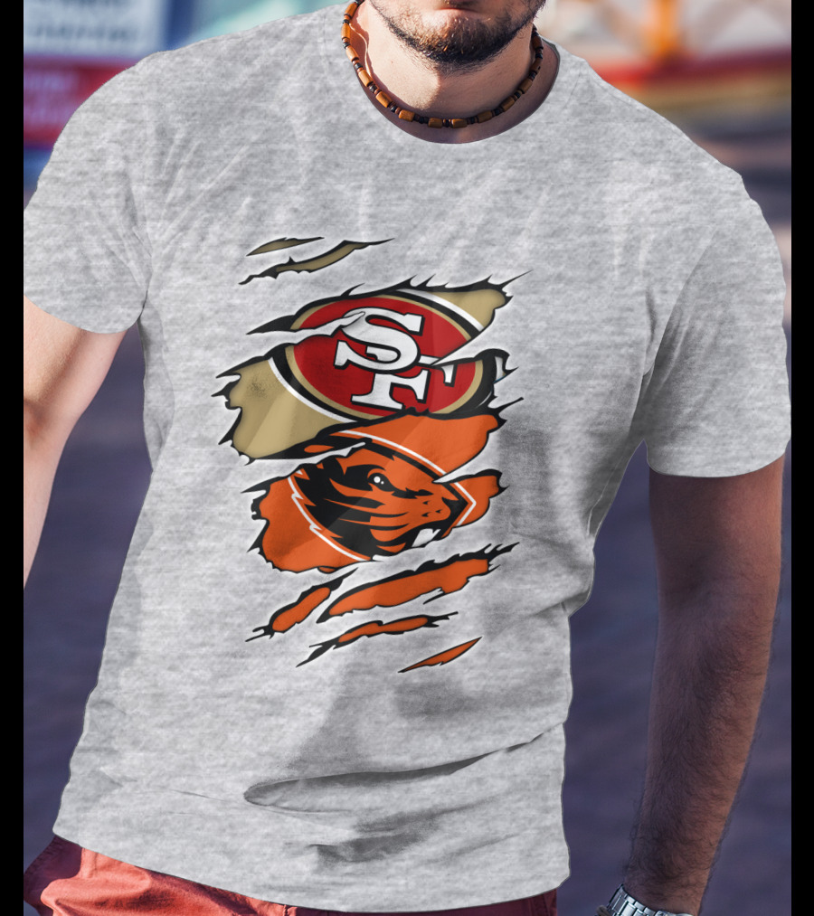 San Francisco 49ers Oregon State Beavers Merge T-Shirt